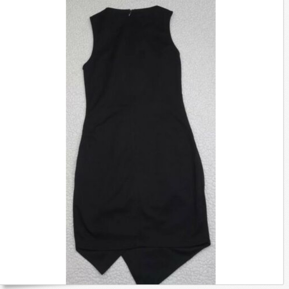 Alt. B Size Small Little Black Asymmetrical Dress Sheer Neckline - Picture 4 of 6